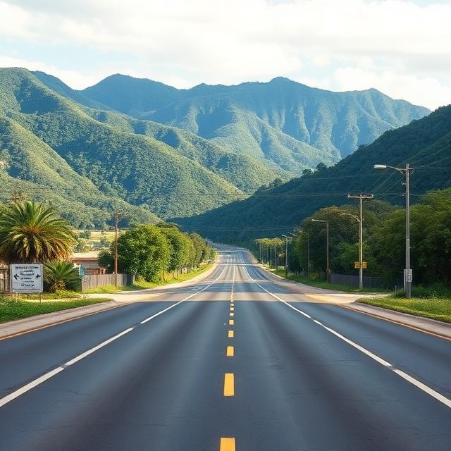 Carretera y montañas en Chiapas